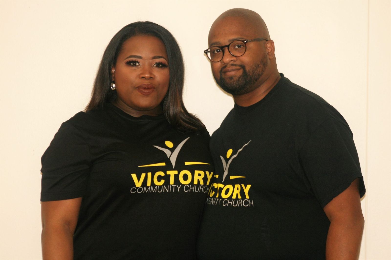 Pastor Otis and First Lady Sheika Petteway in Victory shirts